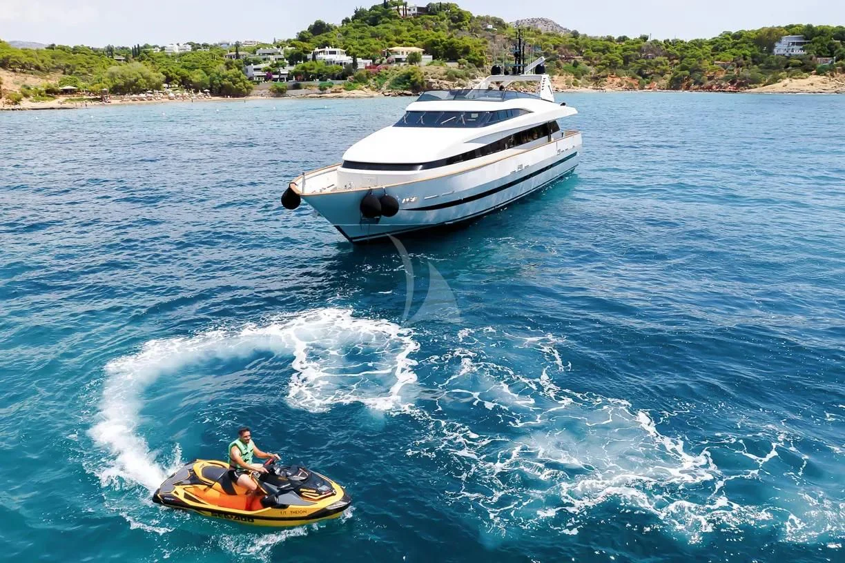 a boat and a boat on the water aboard THEION Yacht for Sale