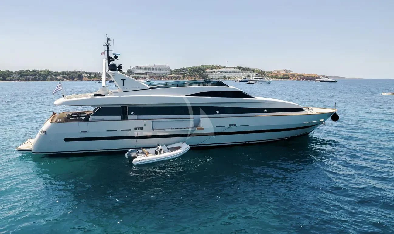 a boat on the water aboard THEION Yacht for Sale