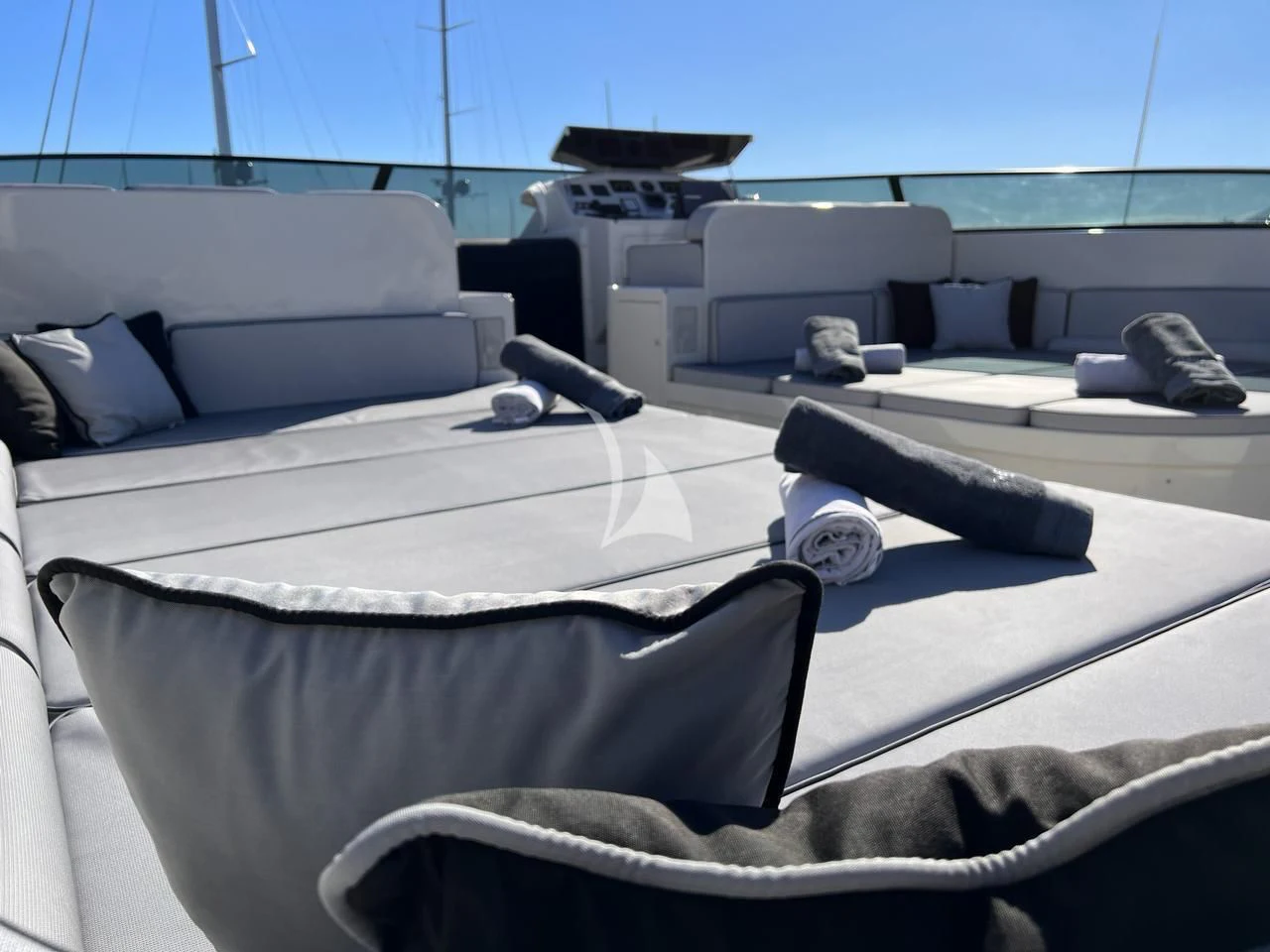 a room with couches and a table aboard THEION Yacht for Sale