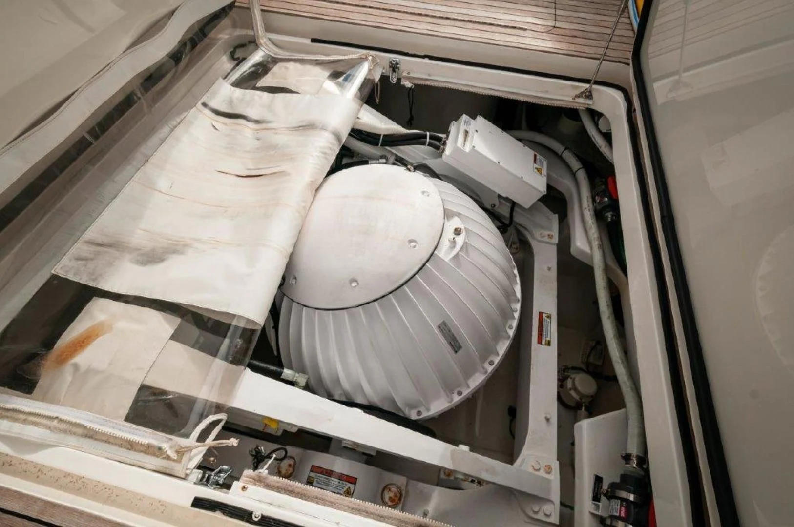 a large metal cylinder aboard POUR INTENTIONS Yacht for Sale