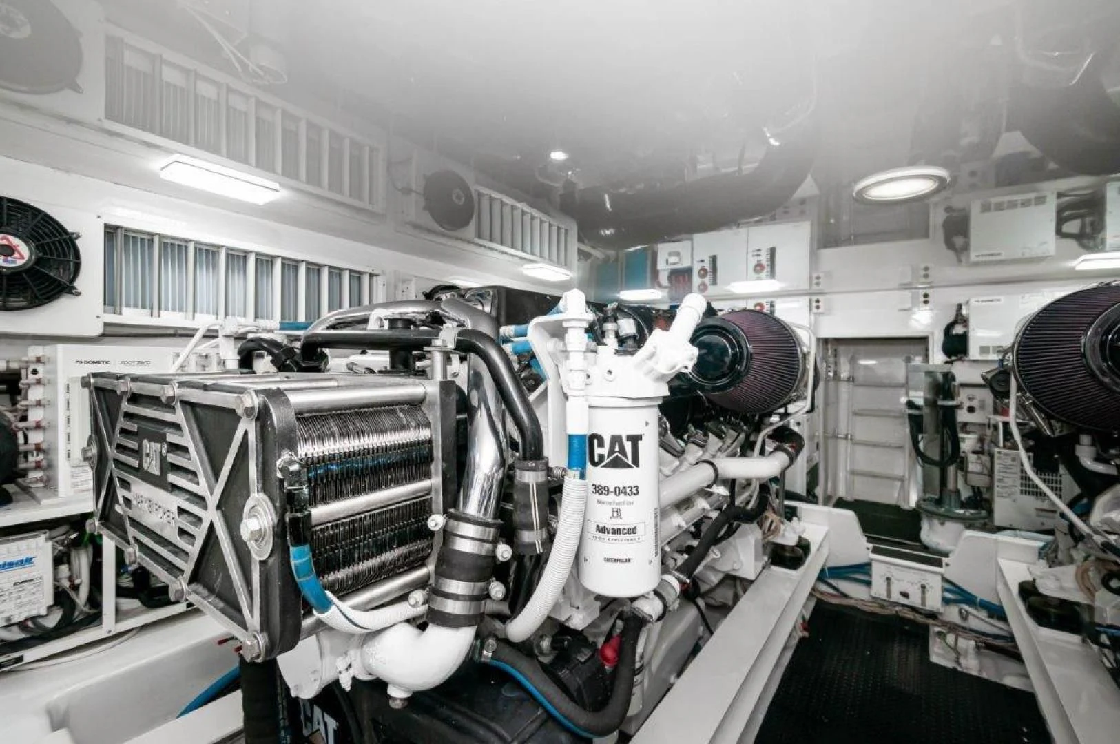 a white robot in a room aboard POUR INTENTIONS Yacht for Sale