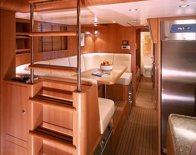 a kitchen with a large refrigerator aboard STALLA DE MUR Yacht for Sale