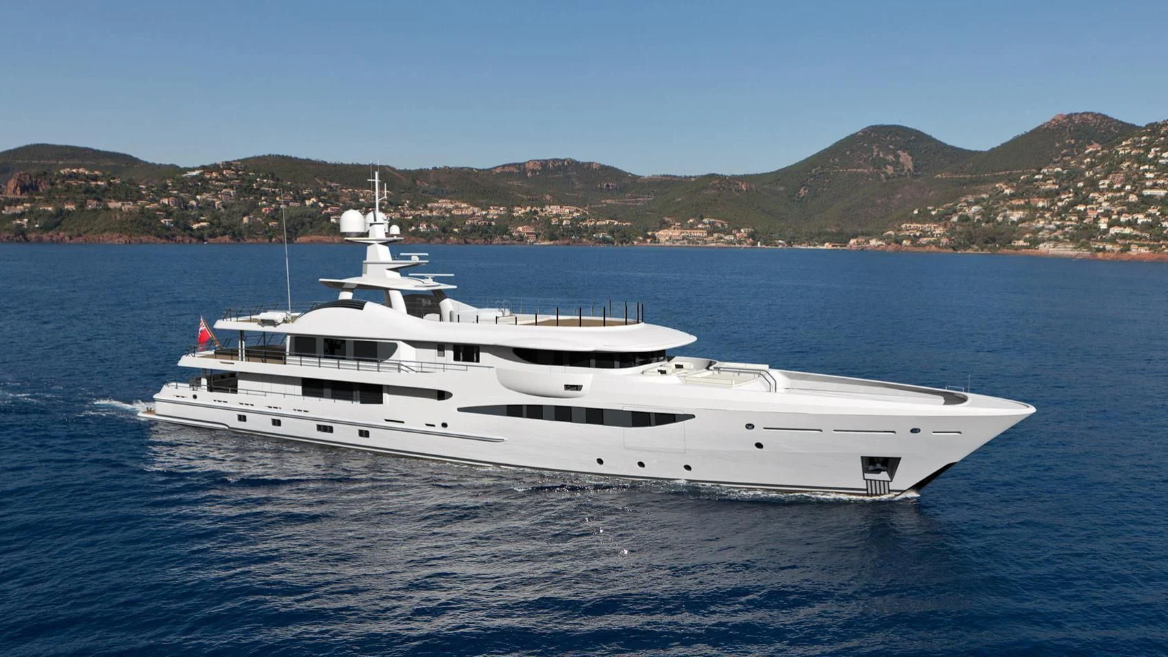 a white yacht in the water aboard HALO Yacht for Sale