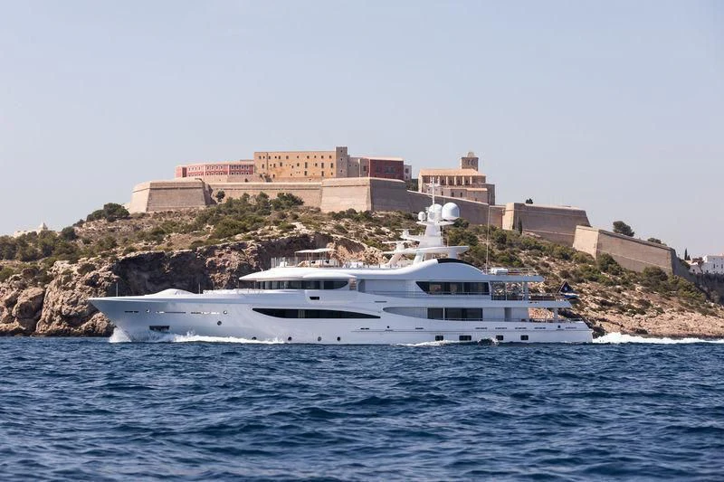 a boat on the water aboard HALO Yacht for Sale