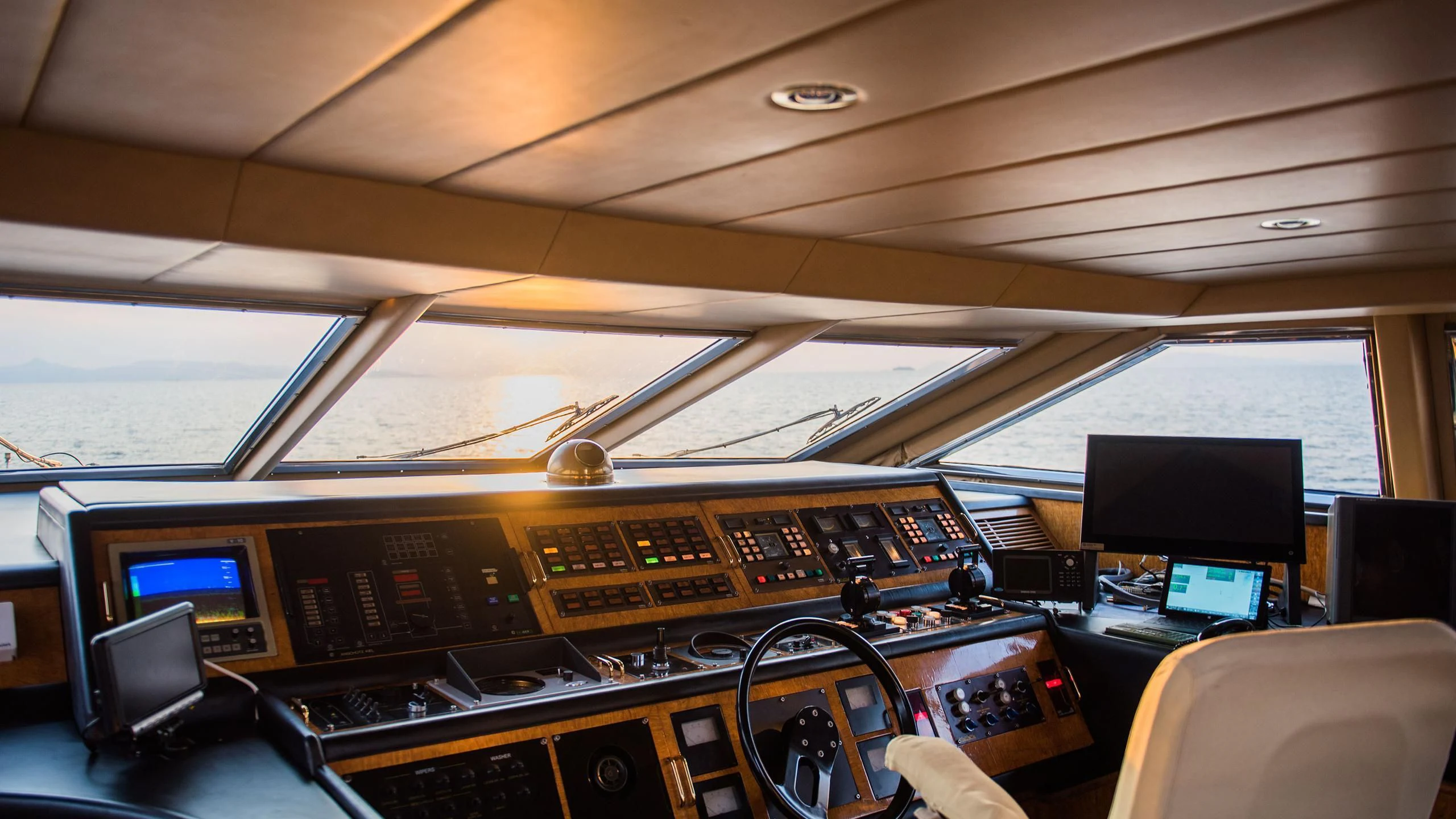 inside of a plane aboard CHATO Yacht for Sale