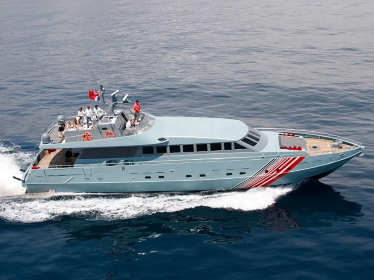 a boat with people on it aboard CHATO Yacht for Sale