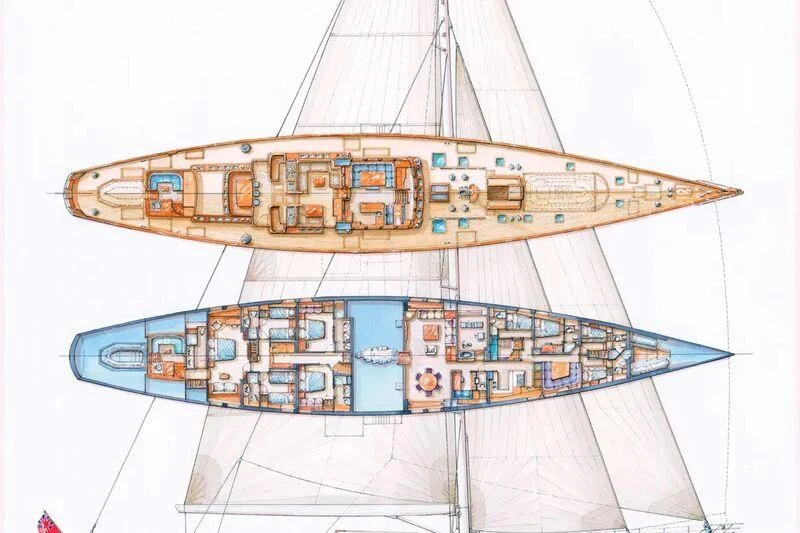 a couple of skateboards on a tile floor aboard HERMETICA Yacht for Sale