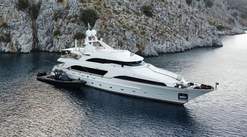 a white yacht on the water aboard BLIND DATE TOO Yacht for Sale