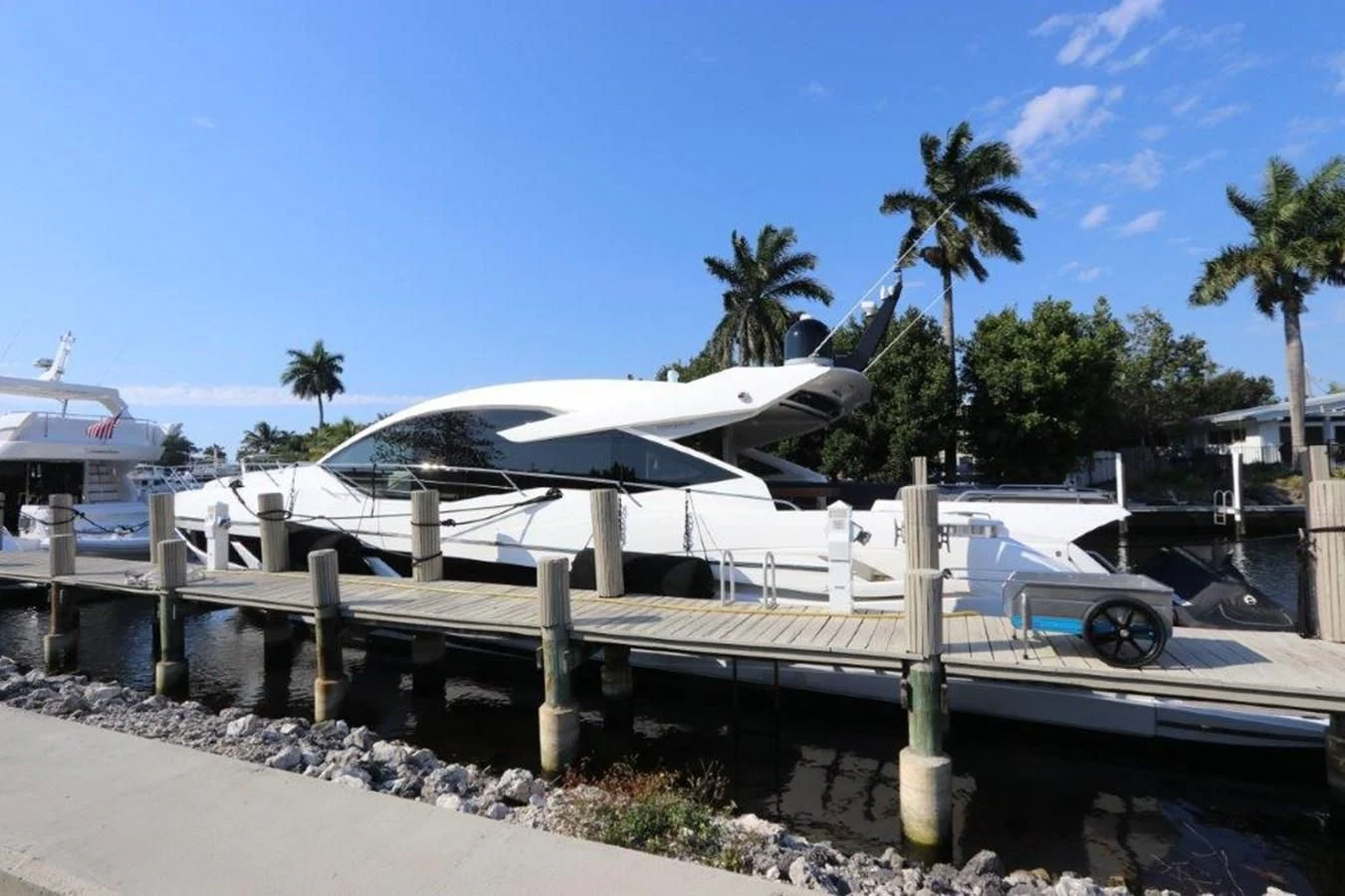 a building with a roof aboard HIDE OUT Yacht for Sale