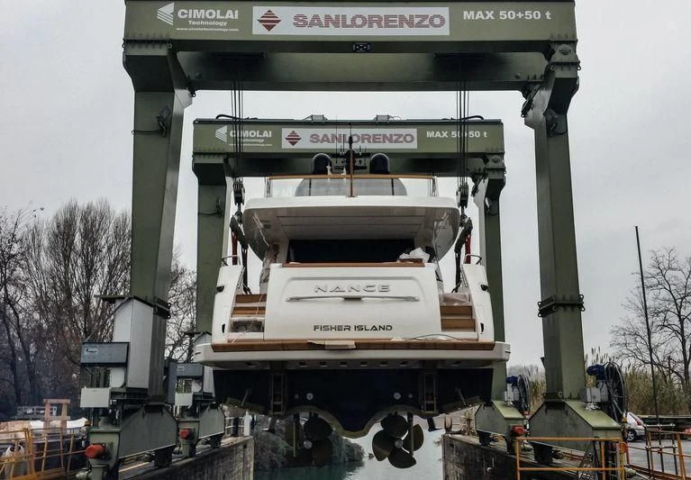 a large machine on a platform aboard CHONY Yacht for Sale