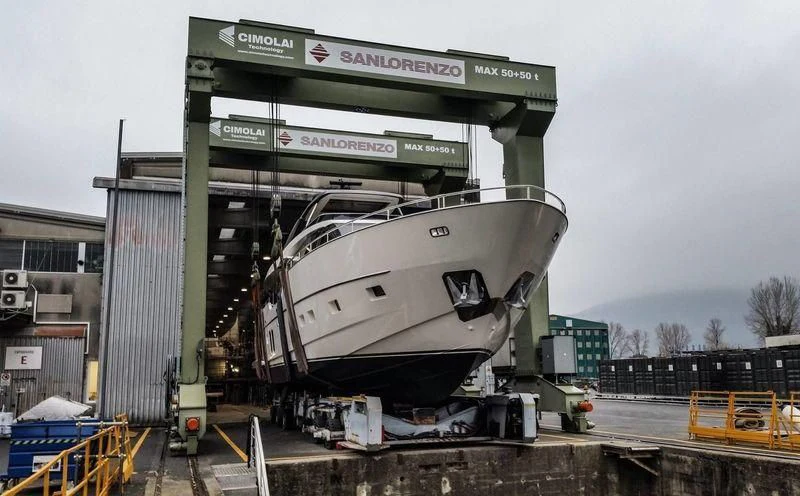 a large machine on a platform aboard CHONY Yacht for Sale