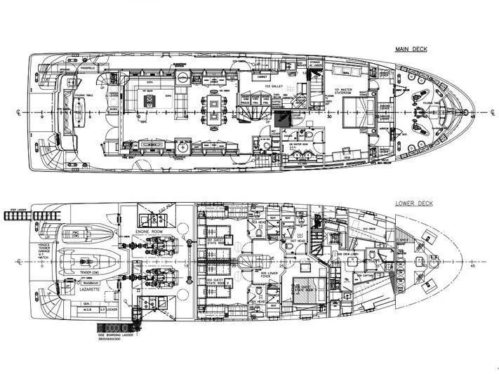 diagram, engineering drawing aboard O Yacht for Sale