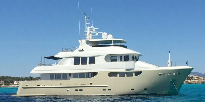 a large white ship aboard O Yacht for Sale