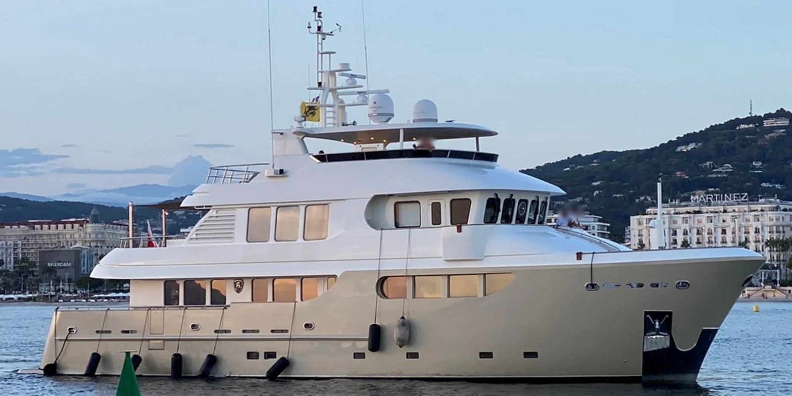 a large white ship aboard O Yacht for Sale