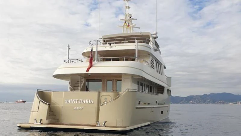 a large white ship in the water aboard O Yacht for Sale