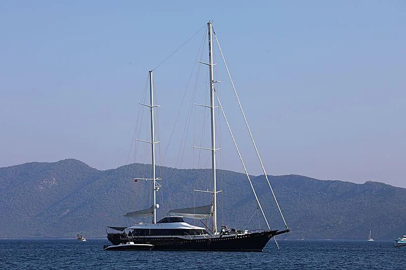 a sailboat on the water aboard INFINITY Yacht for Sale