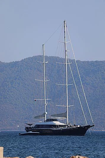 a boat sailing on the water aboard INFINITY Yacht for Sale