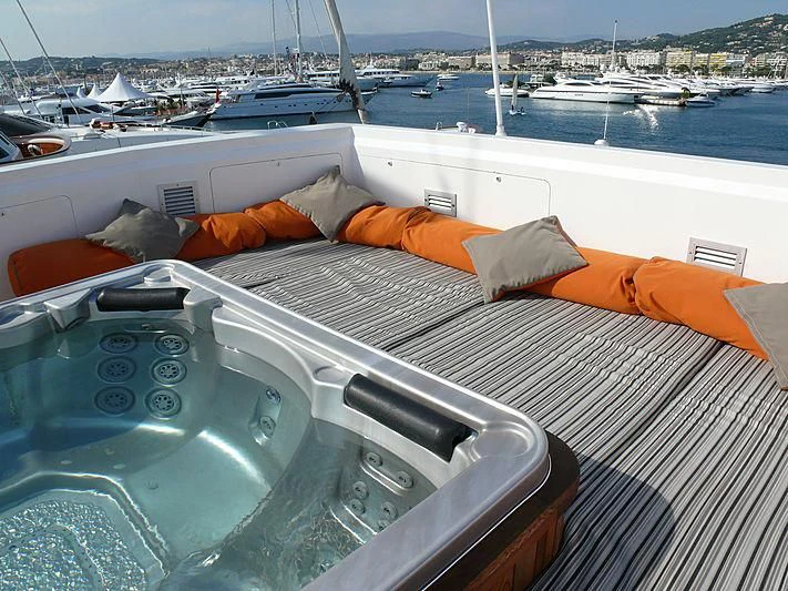a car on a boat aboard ALTER EGO Yacht for Sale