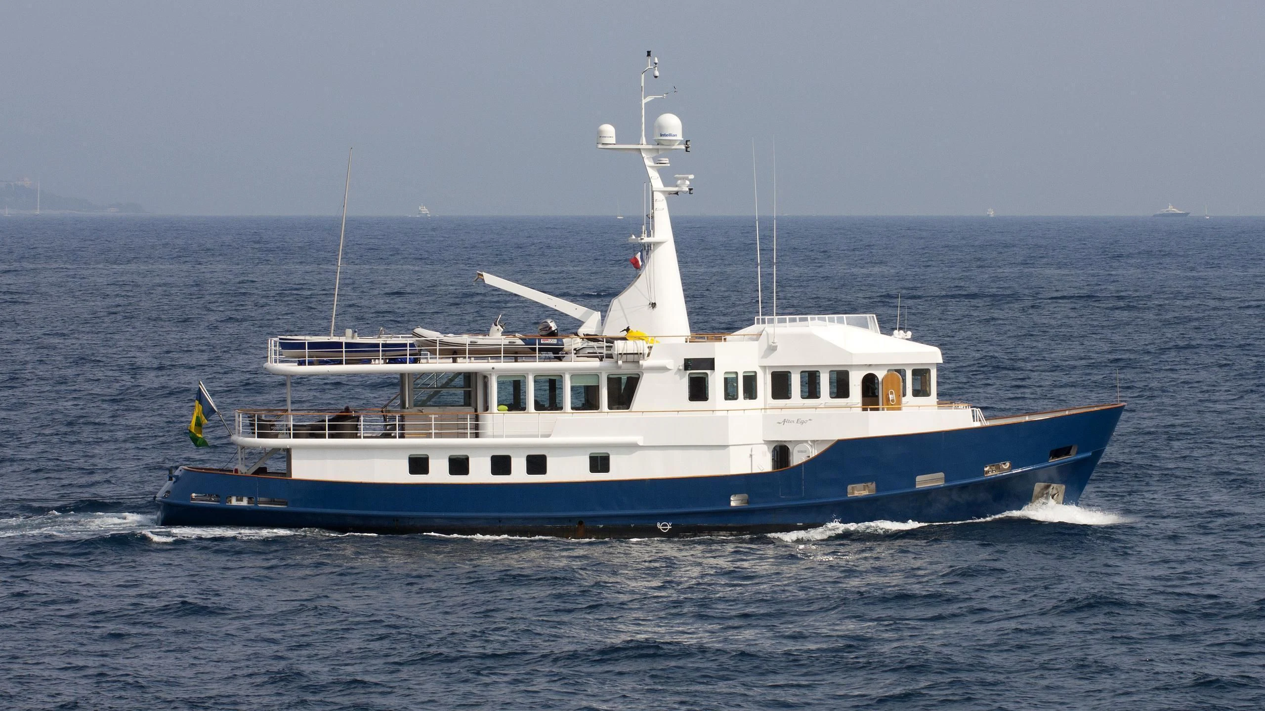 a large boat in the water aboard ALTER EGO Yacht for Sale