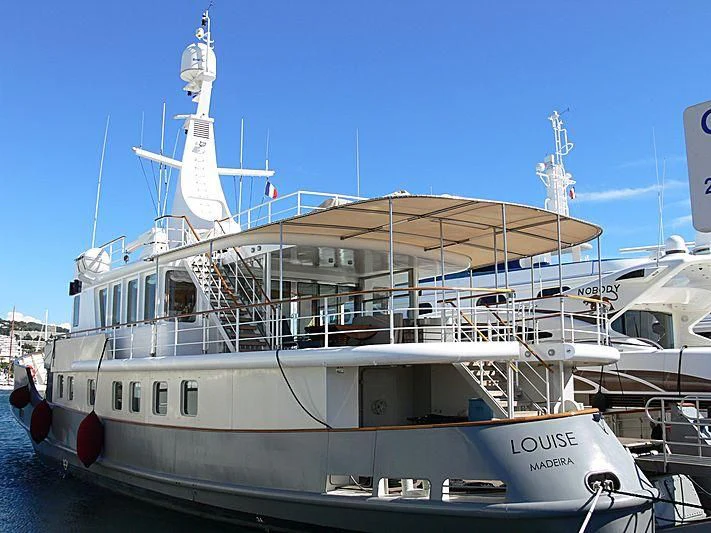 a large white boat aboard ALTER EGO Yacht for Sale