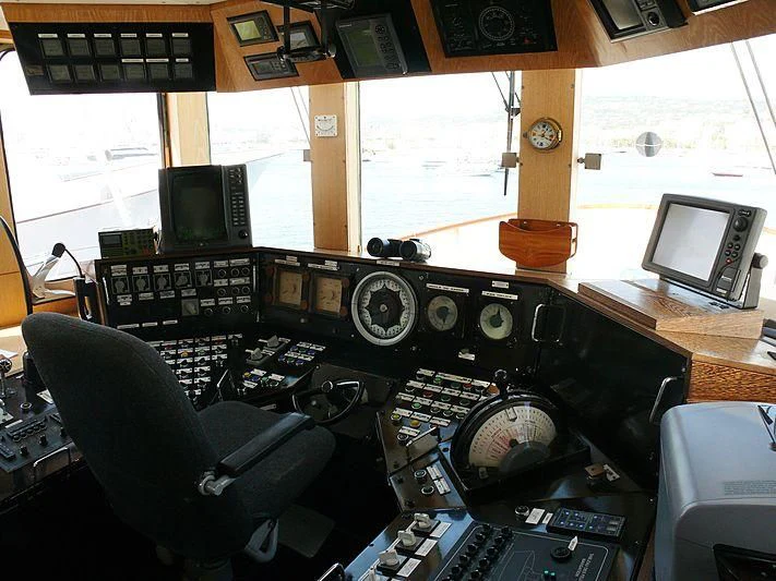 a control room with a chair aboard ALTER EGO Yacht for Sale