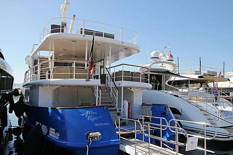 a couple of boats are parked in a harbor aboard ALTER EGO Yacht for Sale
