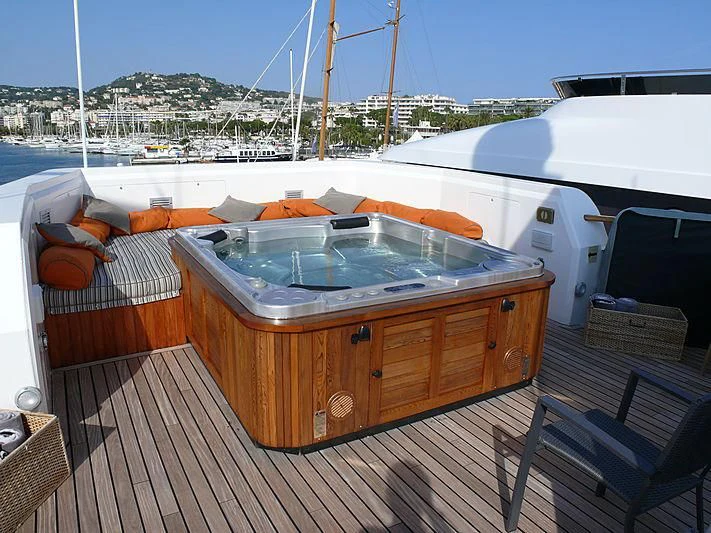 a boat on a deck aboard ALTER EGO Yacht for Sale