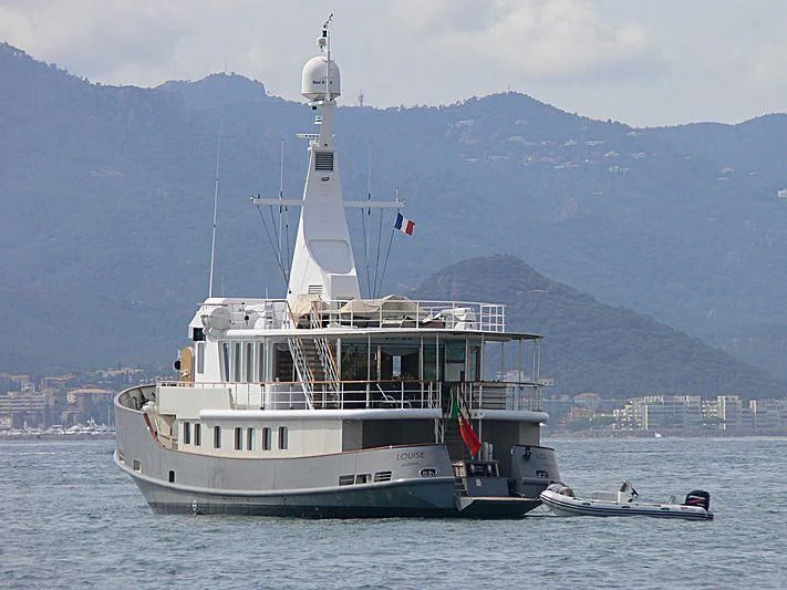 a large white boat in the water aboard ALTER EGO Yacht for Sale