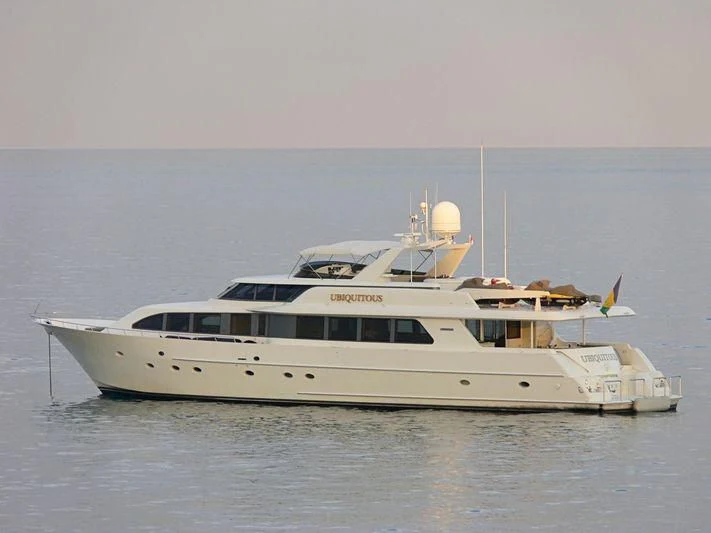 a white yacht in the water aboard THE JOB Yacht for Sale