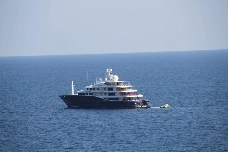 a boat in the water aboard AQUILA Yacht for Sale
