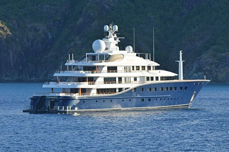 a large boat in the water aboard AQUILA Yacht for Sale