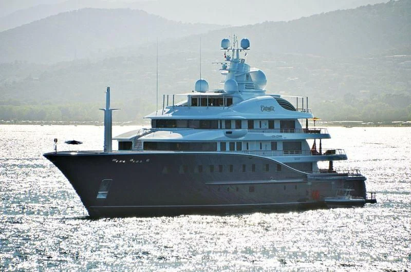 a large ship in the water aboard AQUILA Yacht for Sale