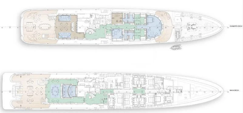 diagram, engineering drawing aboard AQUILA Yacht for Sale