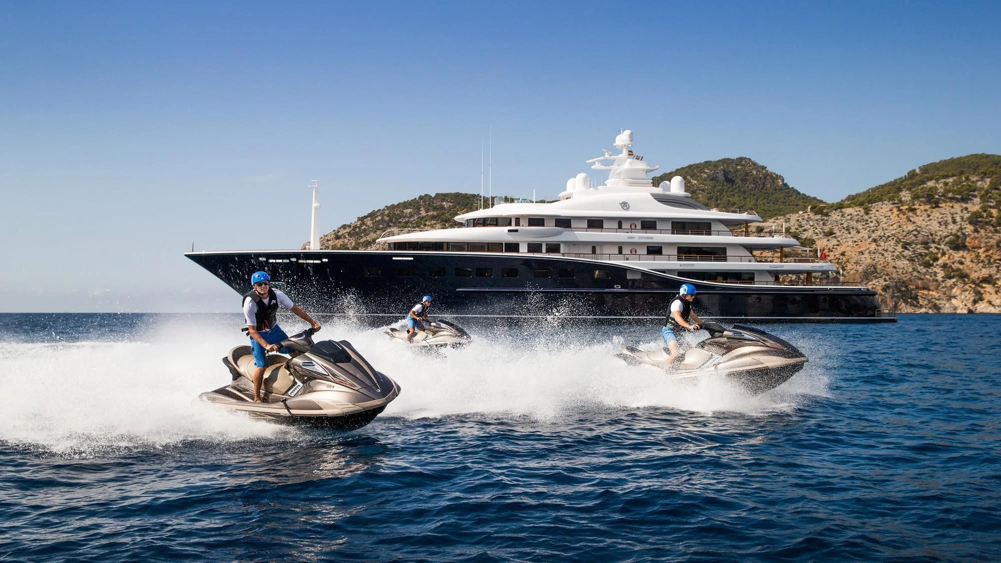 a boat with people on it aboard AQUILA Yacht for Sale