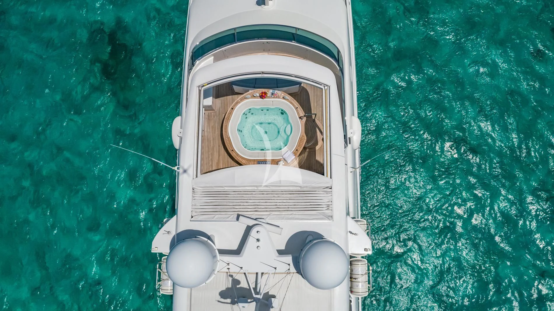 a satellite in the grass aboard NAMASTE Yacht for Sale