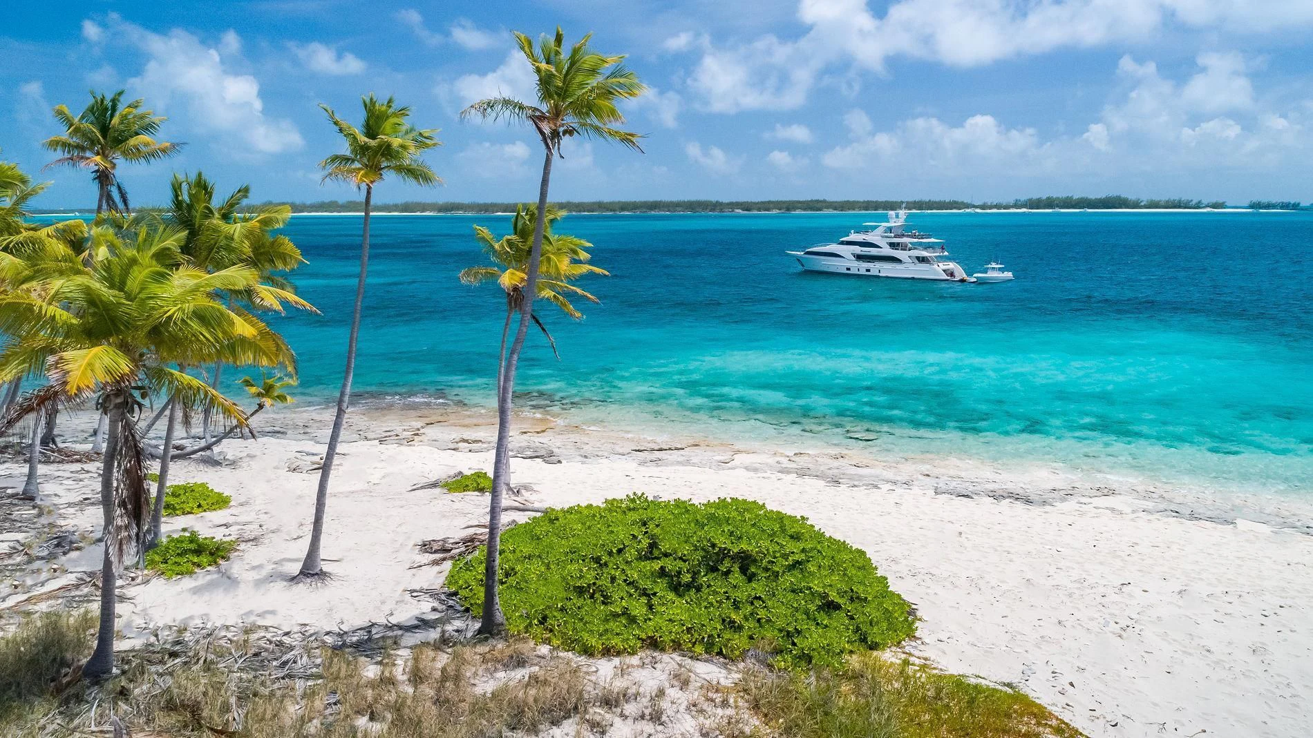 a boat on a beach aboard NAMASTE Yacht for Sale