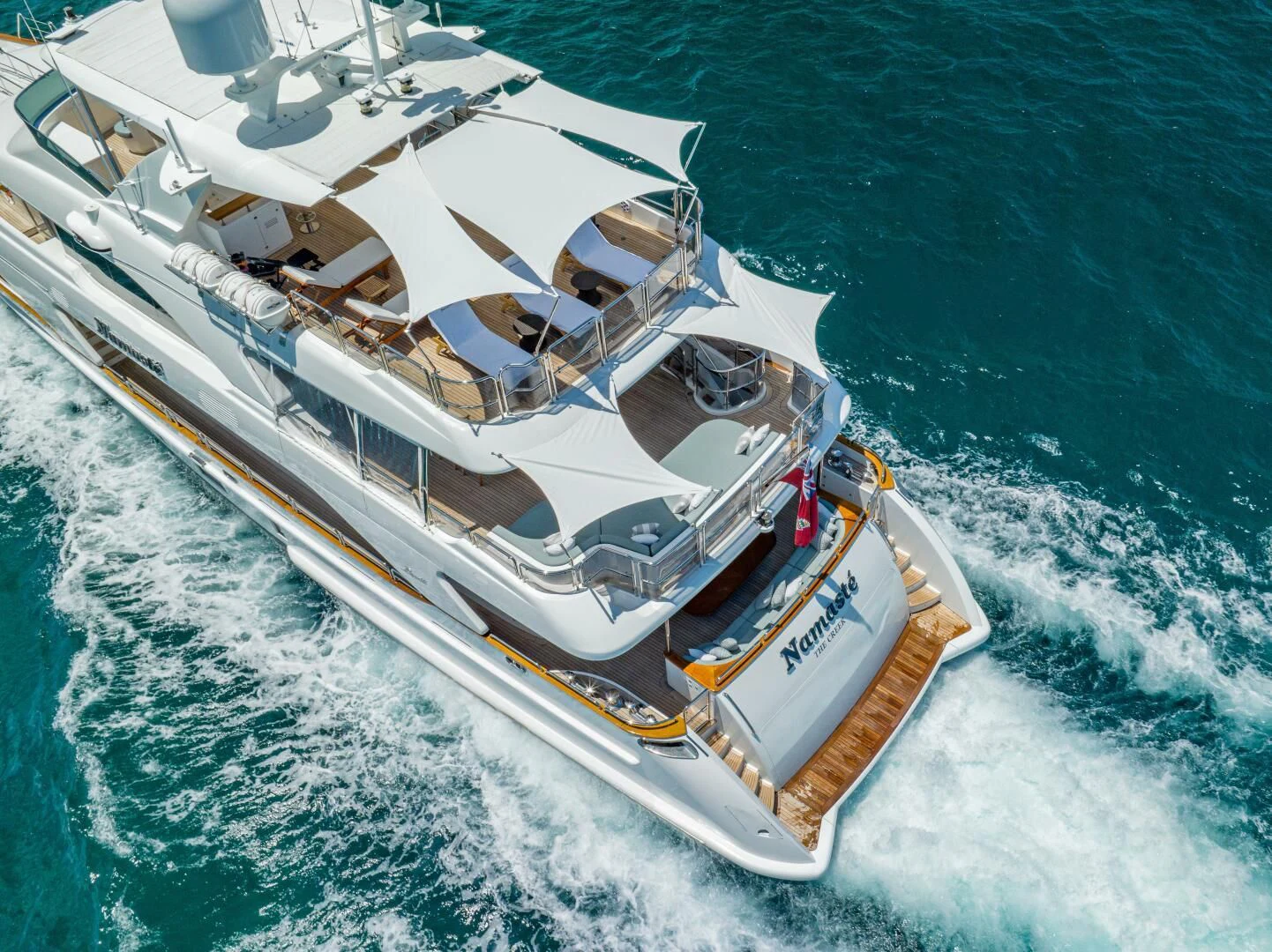 a boat on the water aboard NAMASTE Yacht for Sale