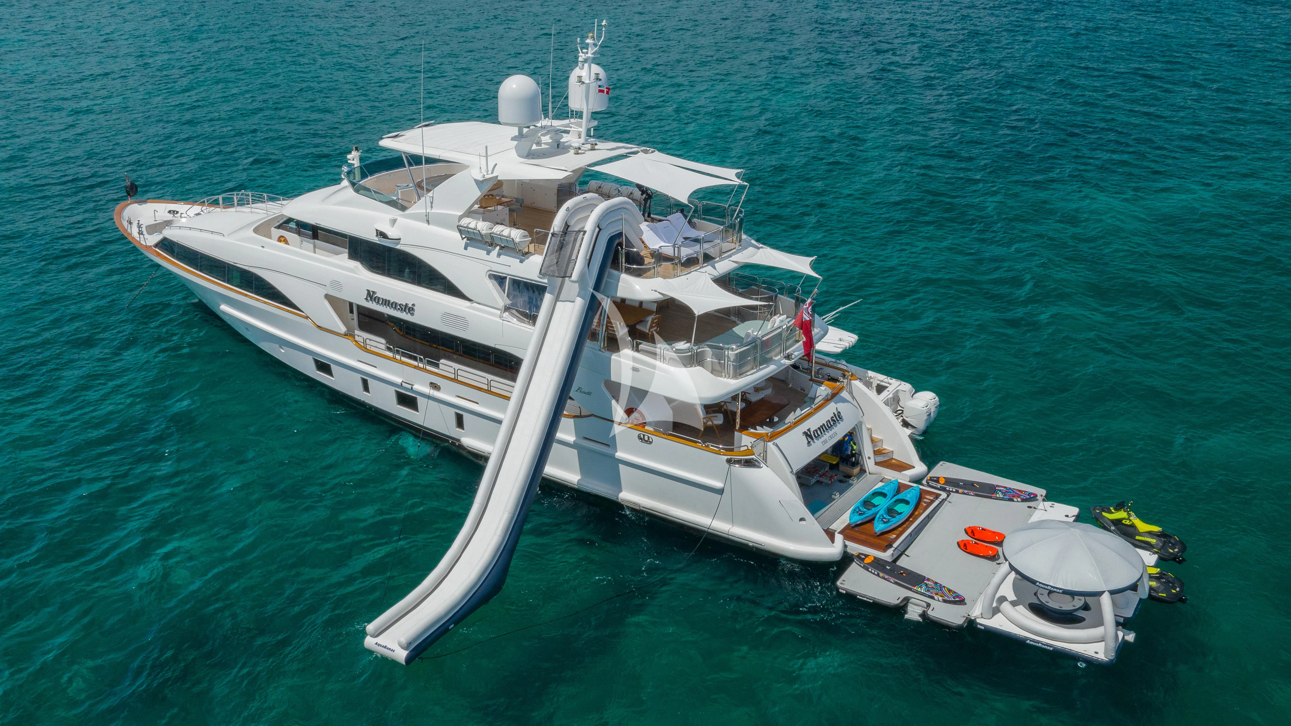 a boat on the water aboard NAMASTE Yacht for Sale