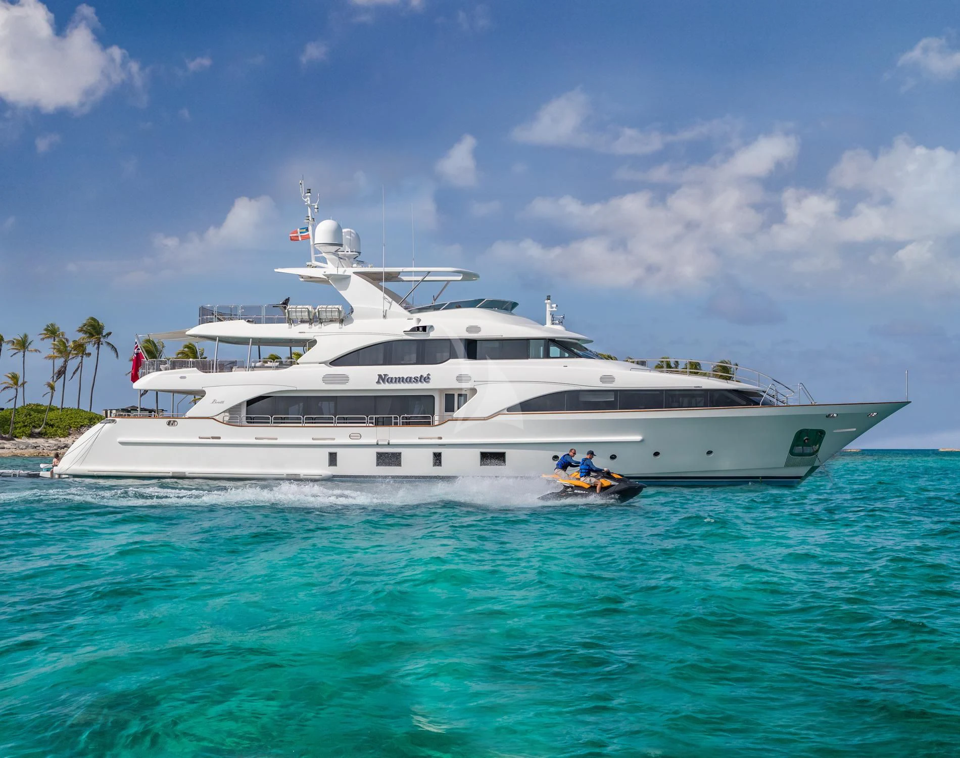 a boat in the water aboard NAMASTE Yacht for Sale