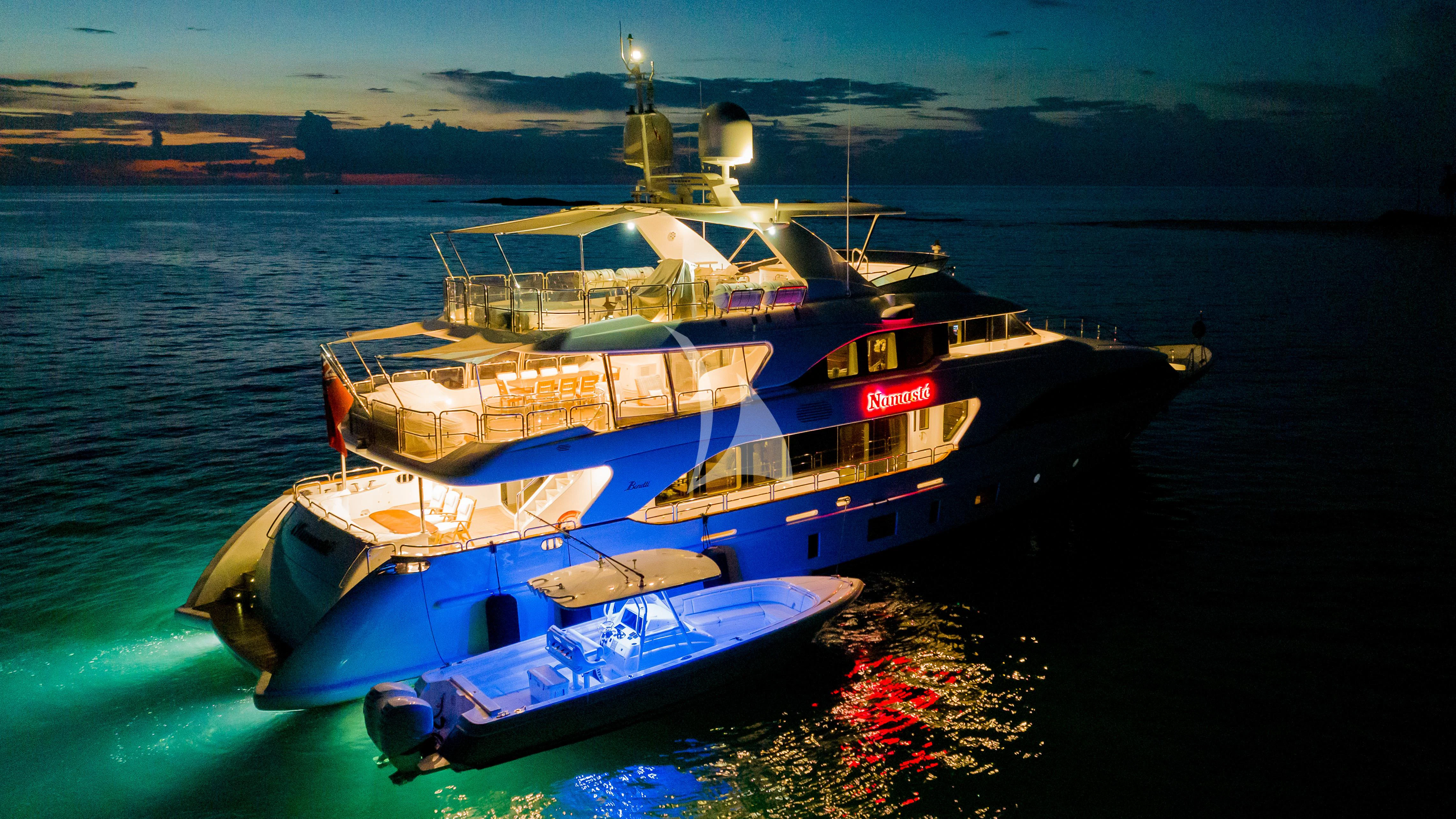 a boat on the water aboard NAMASTE Yacht for Sale