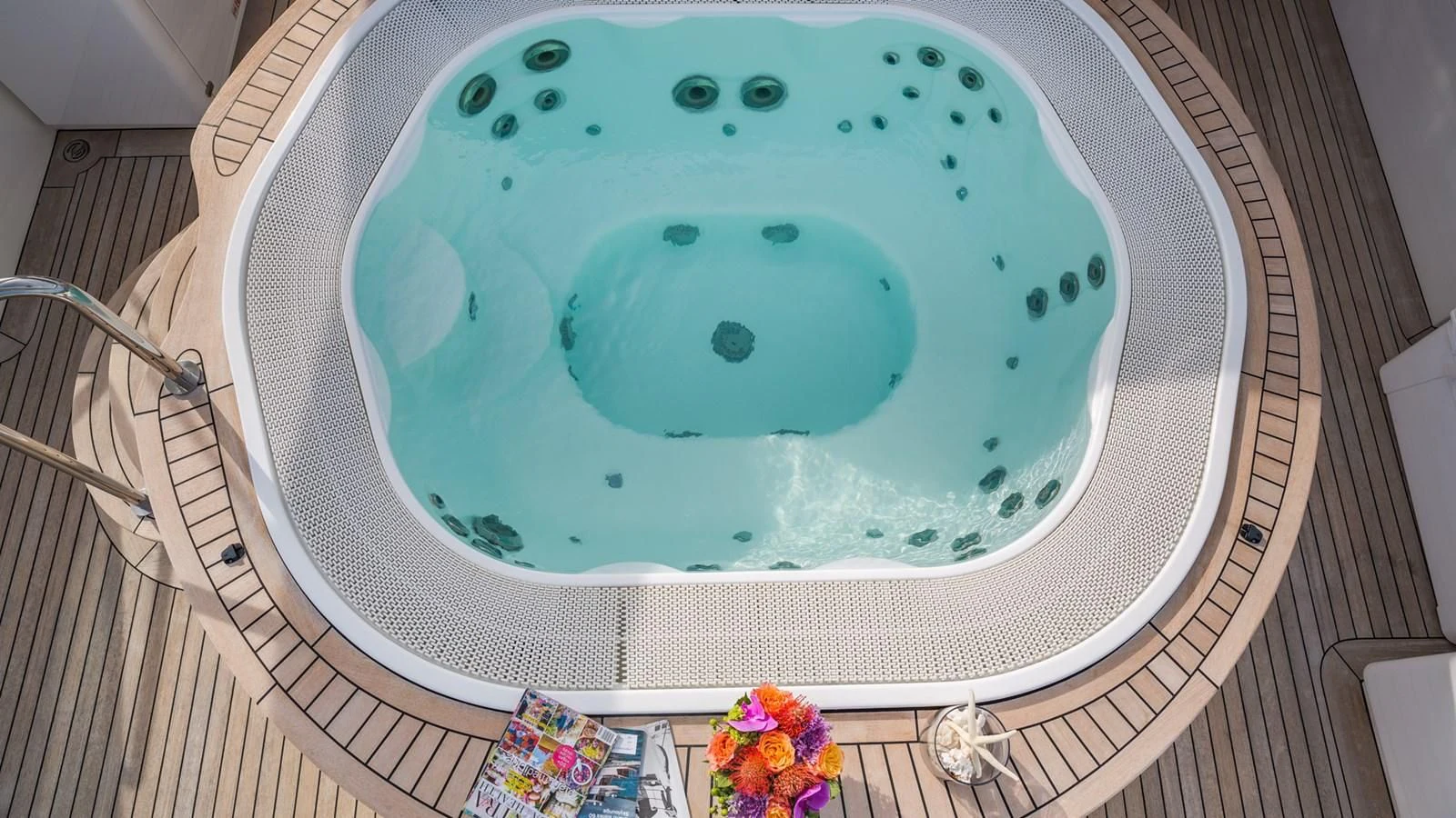 a cake on a table aboard NAMASTE Yacht for Sale