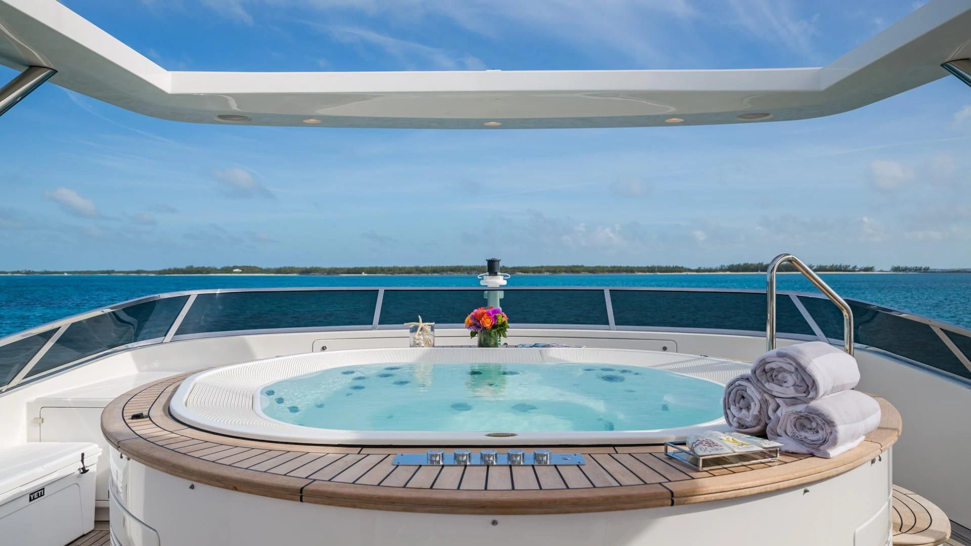 a pool on a deck aboard NAMASTE Yacht for Sale