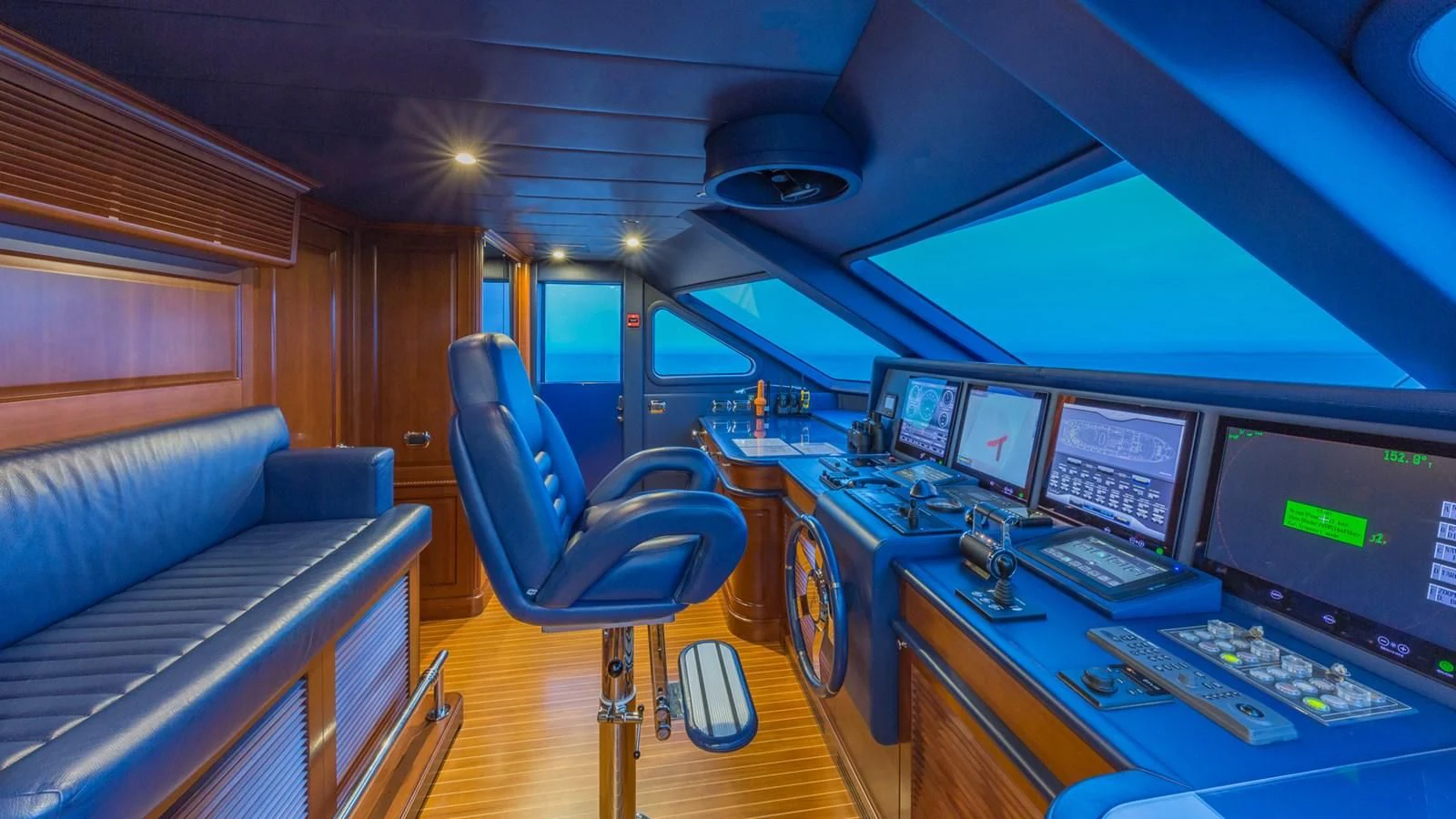 inside of a vehicle with computers aboard NAMASTE Yacht for Sale