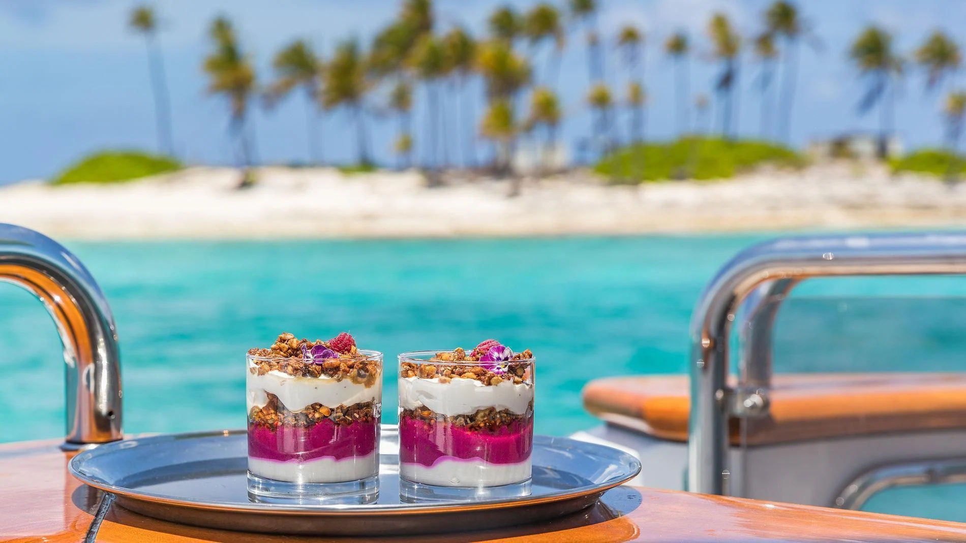 cupcakes on a tray aboard NAMASTE Yacht for Sale