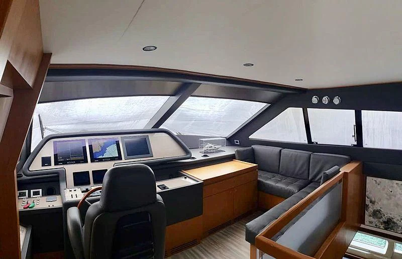 inside of a vehicle aboard ALL RUMORS Yacht for Sale