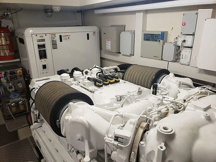 a machine with a large amount of equipment in it aboard ALL RUMORS Yacht for Sale
