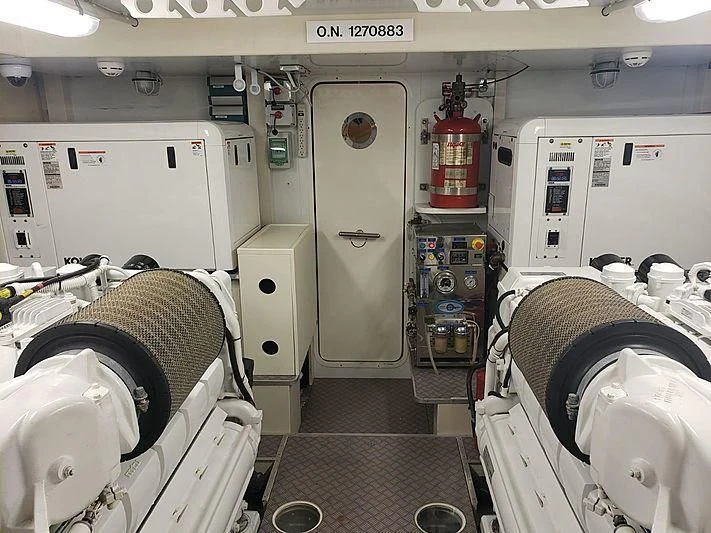 a room with machines and equipment aboard ALL RUMORS Yacht for Sale