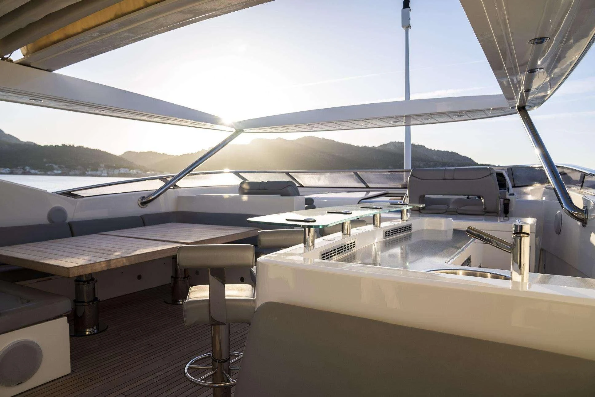 a cockpit of a plane aboard MAKANI II Yacht for Charter