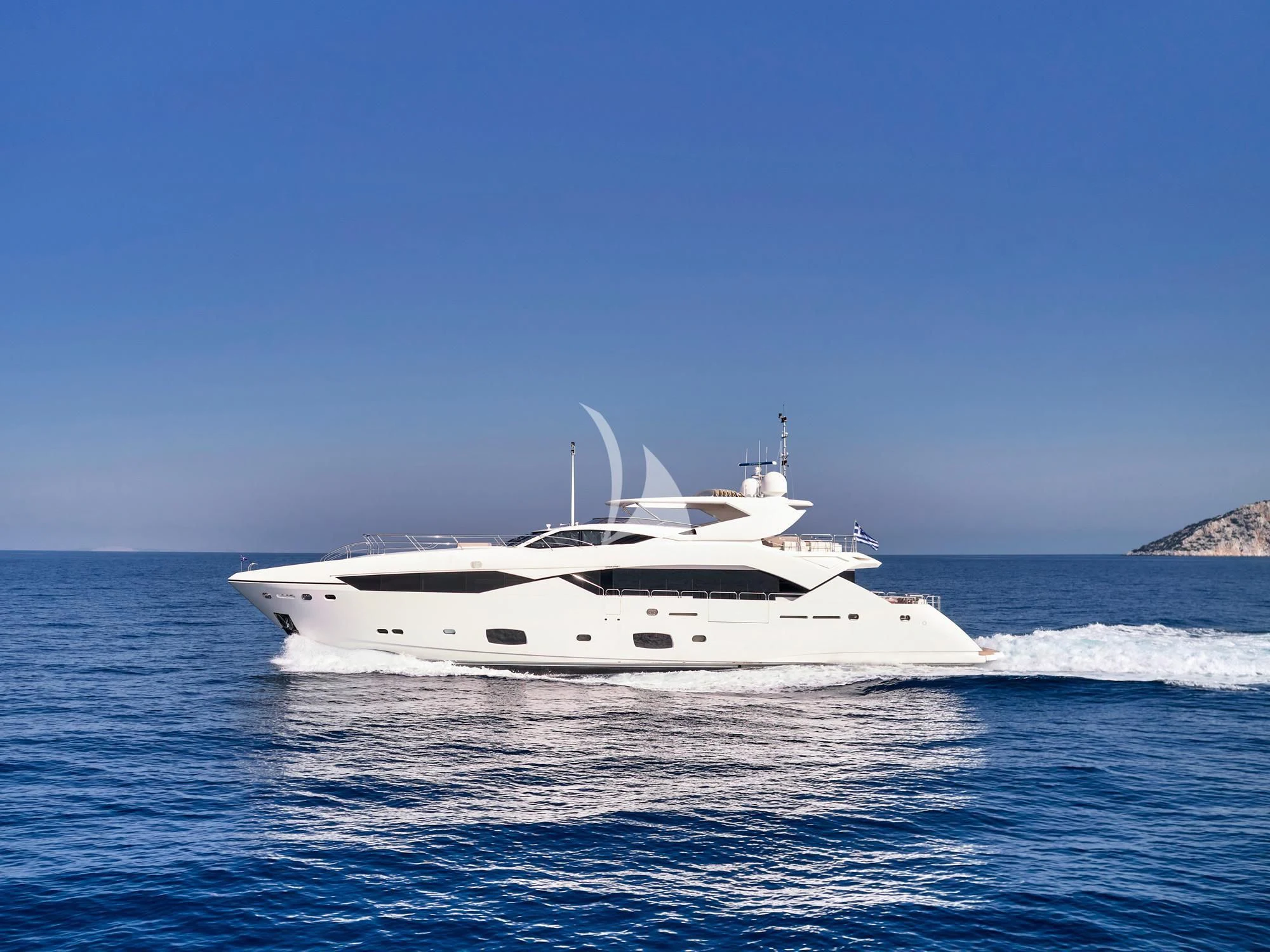 a white yacht in the water aboard MAKANI II Yacht for Charter