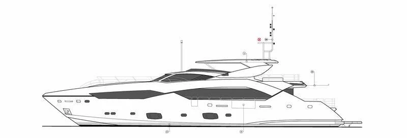 a black and white image of a ship aboard MAKANI II Yacht for Charter